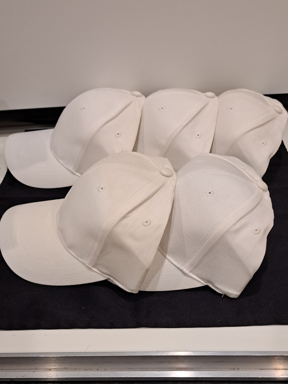 Set 5 NWOT White Hyland Snapback Ball Caps. Unmarked.